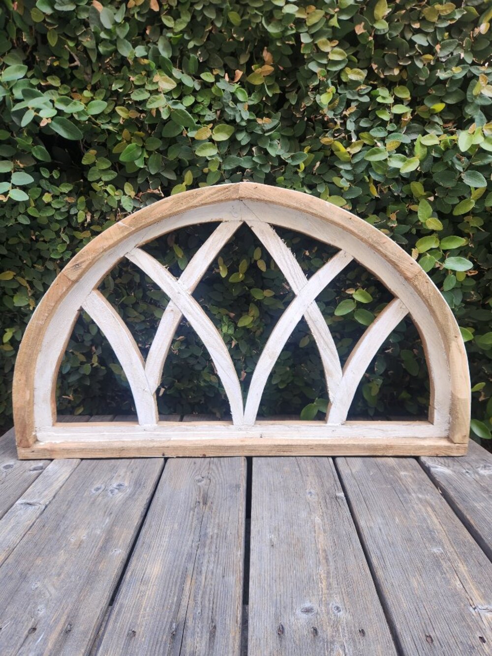 Trevi Arch Wood Frame Wall Decor Distress White Wall Decor 30" L